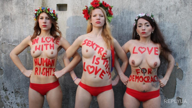 Активистки FEMEN устроили в Париже акцию протеста во время местных выборов