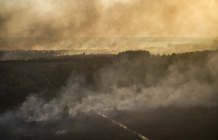 На борьбу с тушением пожара возле Чернобыля направлена Нацгвардия