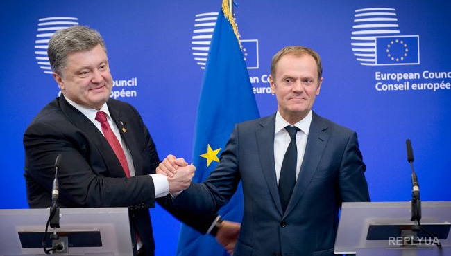 Президент Евросовета согласился с Порошенко, что выполнение соглашений и санкции взаимосвязаны