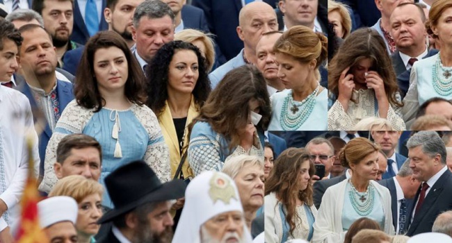 Дочь Порошенко, как и многие украинцы, присутствующие на Параде Независимости, не смогла сдержать слез
