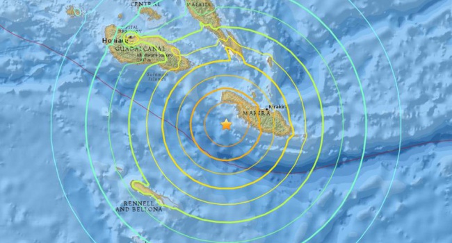 На Соломоновых островах произошло мощное землетрясение