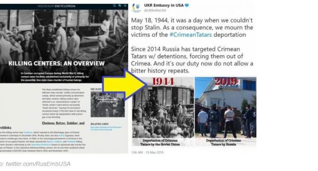 Новый скандал: Посольство Украины выдало снимок польских евреев за кадр депортации крымских татар 