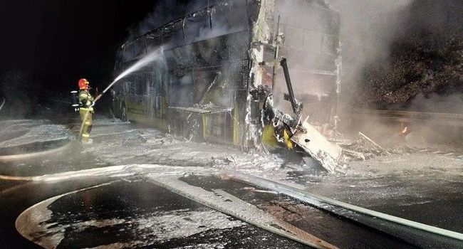 ЧП в Польше: автобус «Киев - Прага», перевозивший 70 украинцев, сгорел дотла