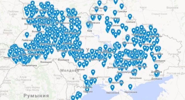  В Интернете появилась карта с «доступными аптеками» в Украине