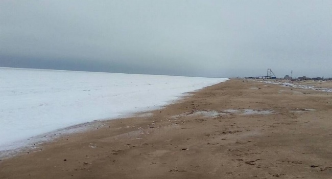 В Херсонской области замерзло Азовское море