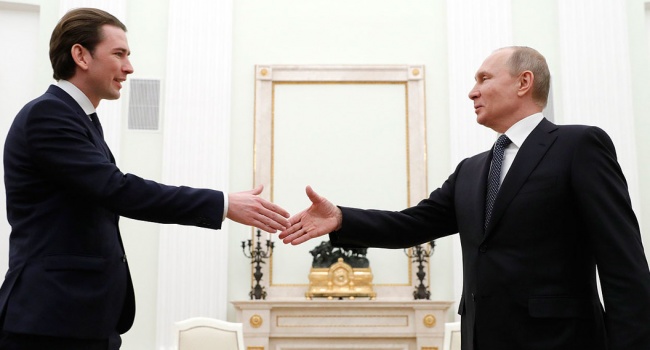 Курц дал Путину понять, что Австрия поддержит антироссийские санкции