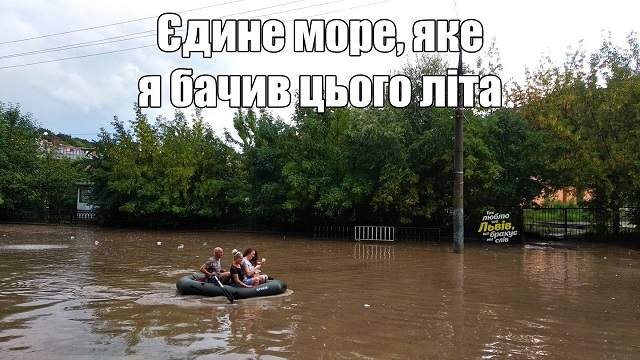 В сети ярко высмеяли потоп во Львове - фотожабы