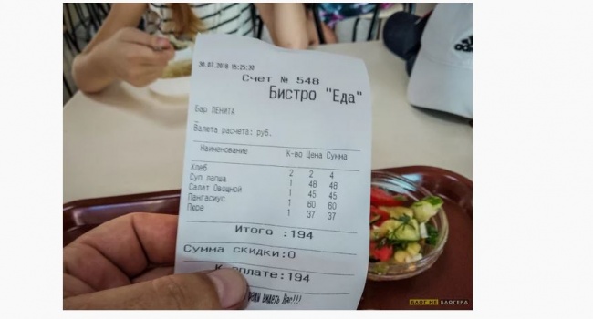 Блогер показал реальные цены в кафе крымской Феодосии