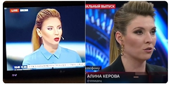 «Клон Скабеевой»: на украинском телеканале заметили «двойника» скандальной пропагандистски Кремля