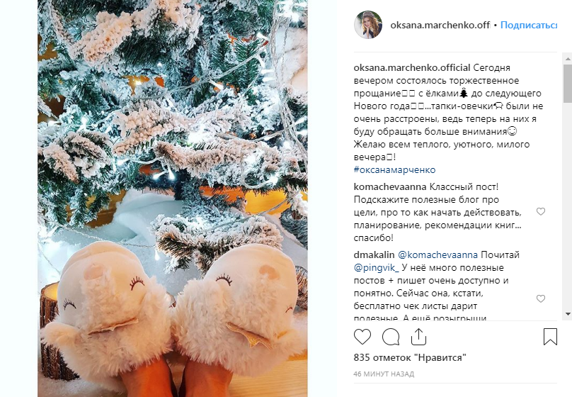 «Состоялось торжественное прощание»: Оксана Марченко показала, как проходит ее уютный зимний вечер 