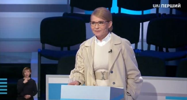 Тимошенко на дебатах: «один рейтингоносец и не думал сюда ехать, а другой на велосипеде не доехал»