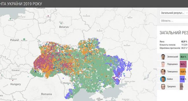 Карта электоральных симпатий – теперь все стало на свои места – это и есть сегодняшняя Украина