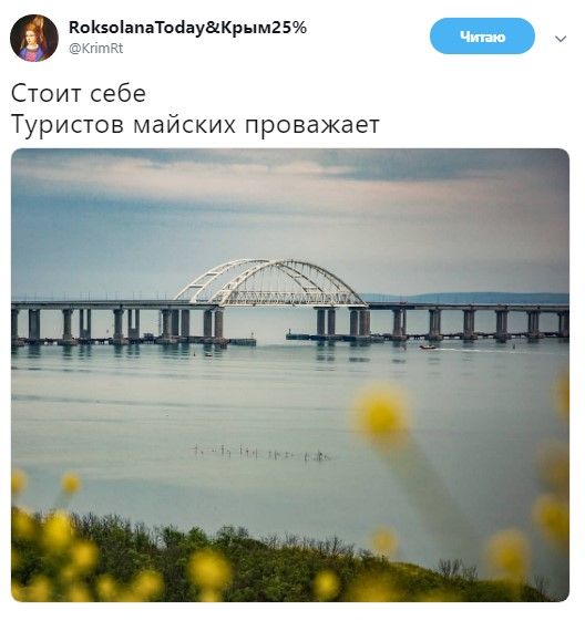 Свежие фото проклятого Крымского моста вызвали истерику в Сети: «Мечтает о майских туристах»