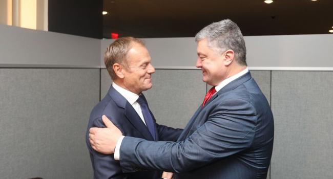 Ушедший и уходящий: Порошенко и Туск обсудили антироссийские санкции 