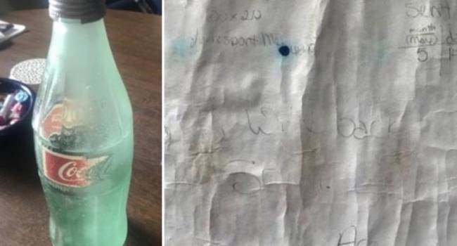 Житель США нашел временное послание в бутылке