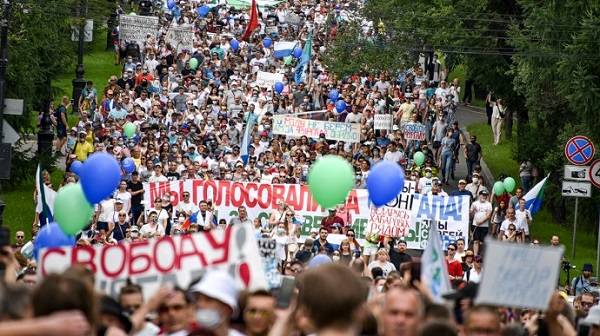  В Хабаровском крае России третью неделю не утихают протесты 