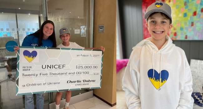 11-летний мальчик из США передал 25 тысяч долларов на помощь украинским детям, пострадавшим от войны