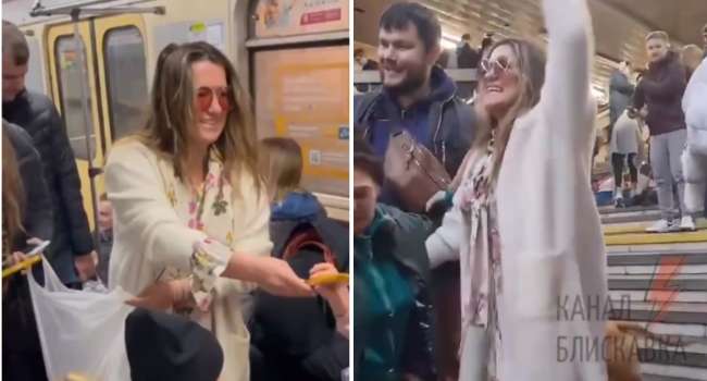 Наталья Могилевская пела в киевском метро во время обстрелов и раздавала детям угощения – видео